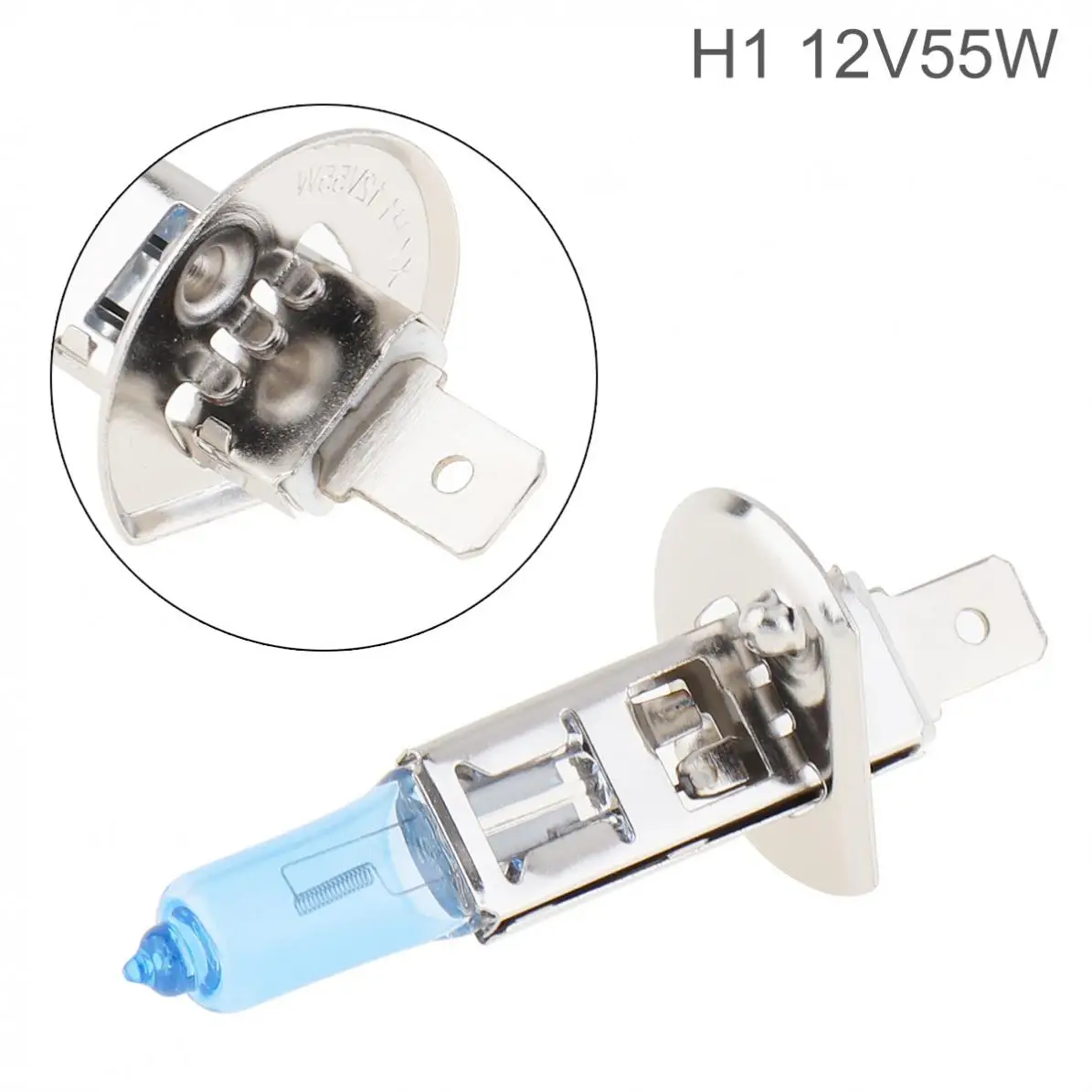 

12V H1 5000K 55W White Light Super Bright Car Xenon Halogen Lamp Auto Front Headlight Fog Bulb