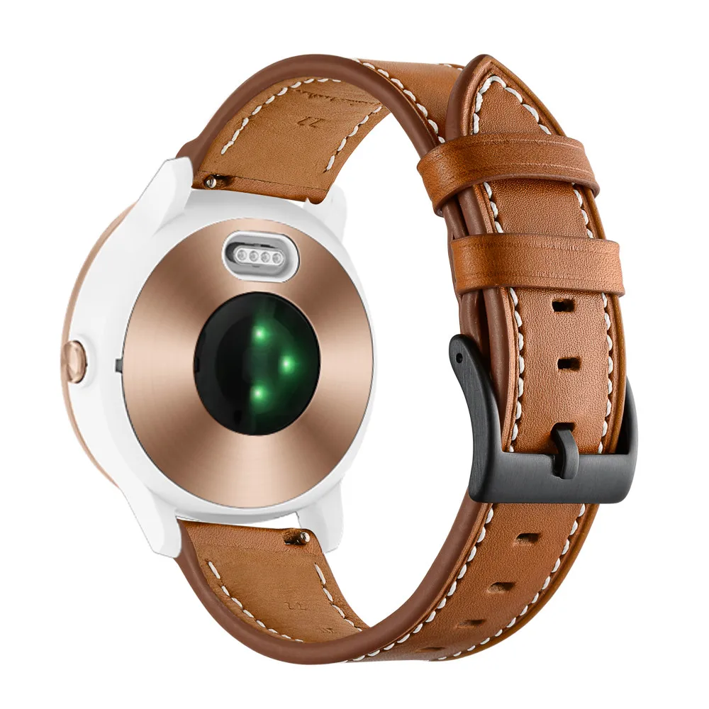 20 мм кожаный ремешок для Garmin Vivoactive 3/Vivomove HR быстросъемный браслет для samsung Galaxy Watch 42 мм/Active