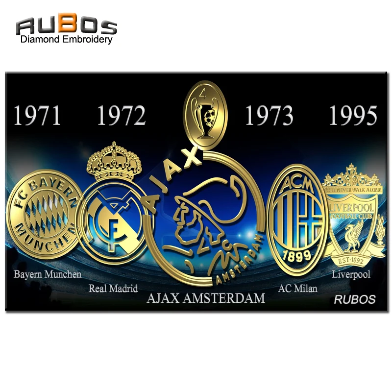 RUBOS AJAX Soccer DIY 5D алмазная картина полностью квадратная или круглая Алмазная