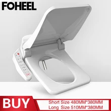 Foheel Vierkante Smart Toilet Seat Cover Elektronische Bidet Wc Kommen Seat Verwarming Schoon Droog Intelligente Wc Deksel Voor Badkamer