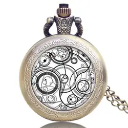 Горячая Новое поступление стимпанк Rerto дизайн Доктор Кто карманные часы подарок для мужчин кварцевые часы брелок с часами
