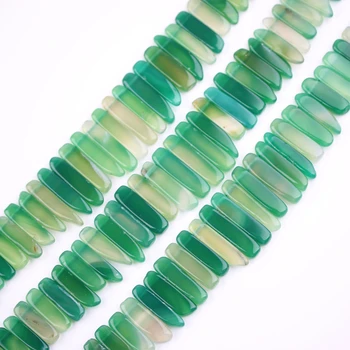 

Polished Green Agates Stones Slice Beads For Necklace Strand,Graduated Natural Agates Loose Beads Slab Charms Point Pendants