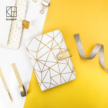 

Golden Web A6 Journal Undated Notebook Set 6 Ring Binder Notebook Fashion Organizer Book Refillable Diary Spiral Planner Gifts