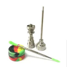 Бонг набор инструментов 10/14/18 мм domeles Gr2 Титан Carb Кепки Dabber dab rig силиконовые банки для Стекло курения кальяна водопроводные трубы 0C