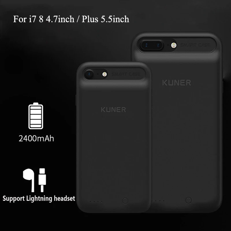 

Support Audio Ultra Slim For i 7 8 Plus External Smart TPU Battery Case Charger Power Pack Protective cover