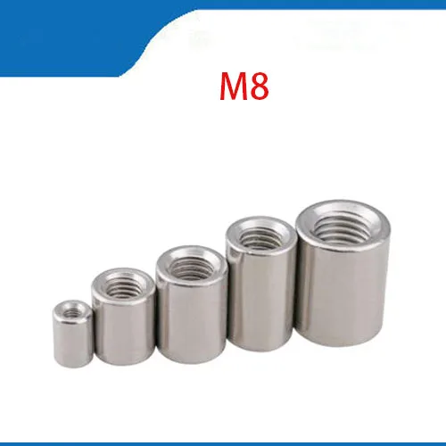 

M6 M14 M6*10*20 M6x10x20 M14*20*30 M14x20x30 304 Stainless Steel Thick Extended Rod Round Cylinder Double Coupling Connector Nut