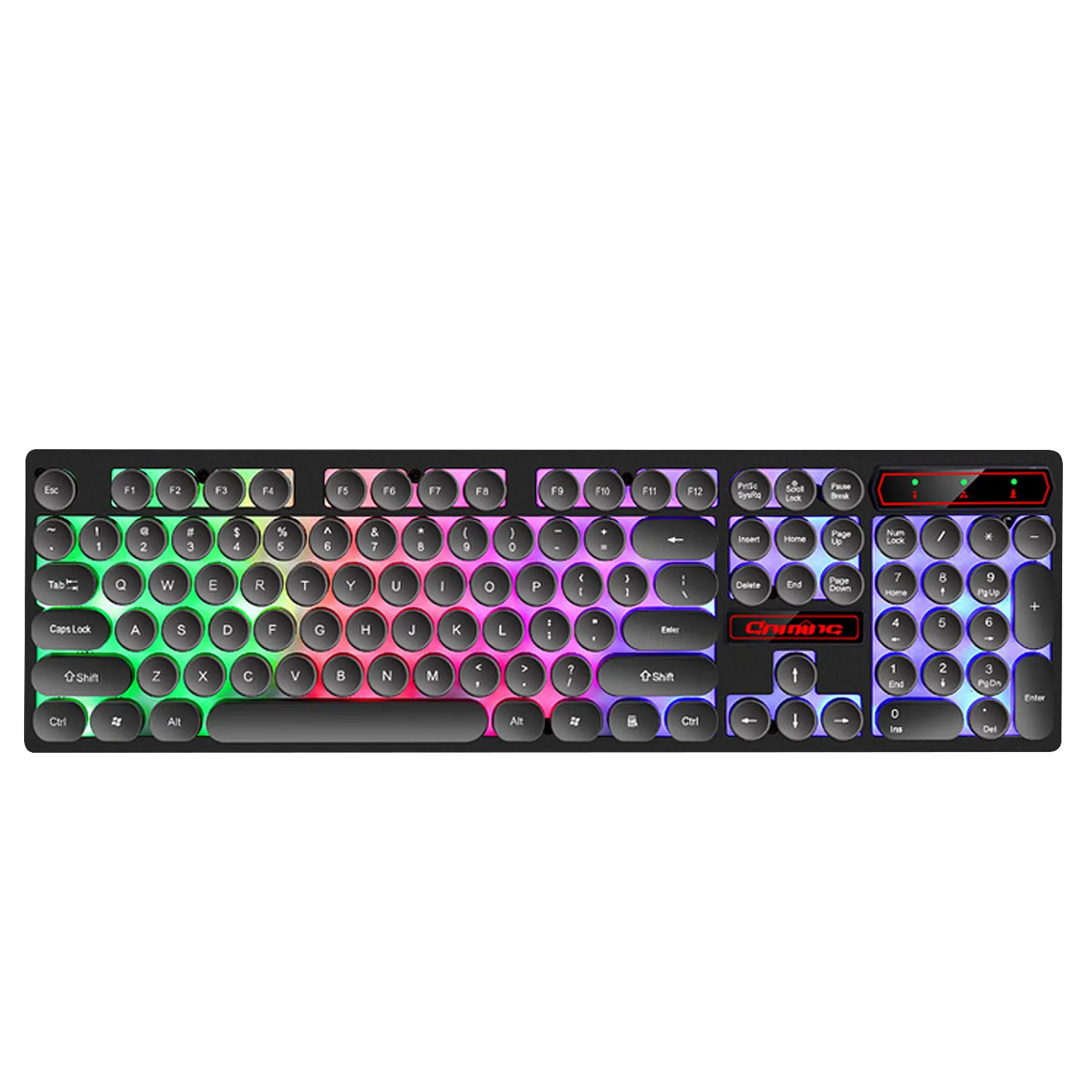  Elisona 104 KeysRetro Typewriter Style Anti-Ghosting USB Wired Backlit Gaming Keyboard Gamer Keypad