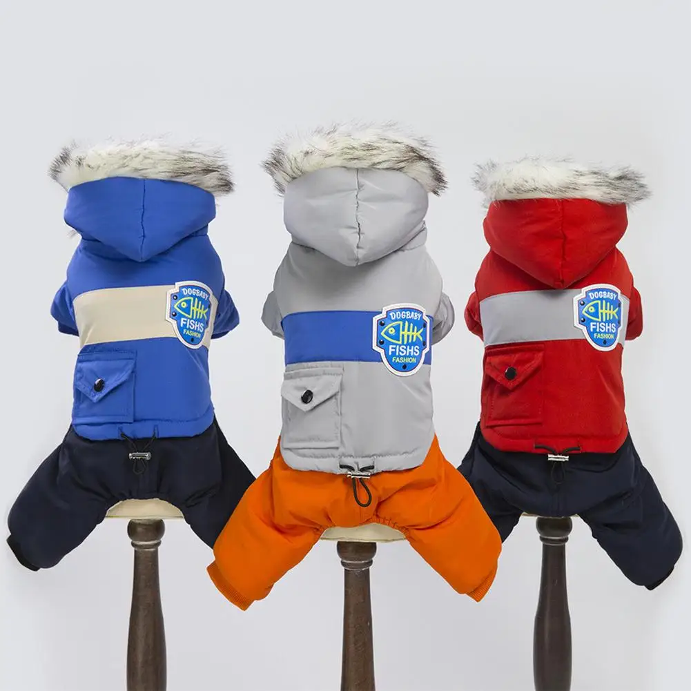 

American Style Snow Suit Pet European Windbreaker Dog Clothes Pets Coats Soft Comfortable Warm Fashionable