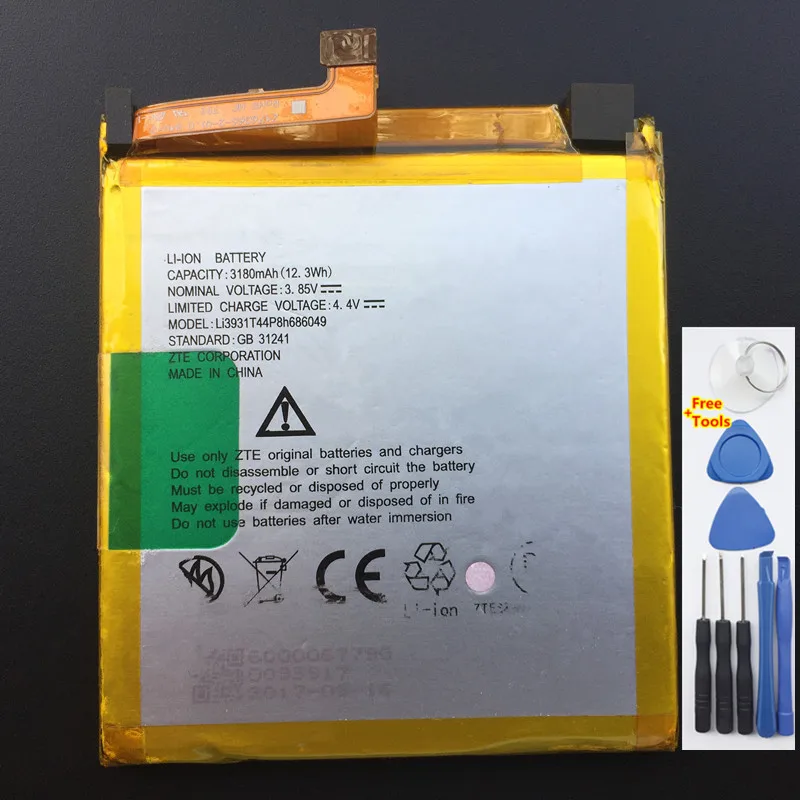 

Runboss Original Quality Battery for ZTE li3931t44p8h686049 3180mAh With Tools