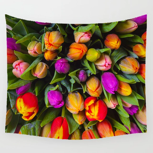 custom large beauty tulip tapestries wall hanging tapestry rectangle