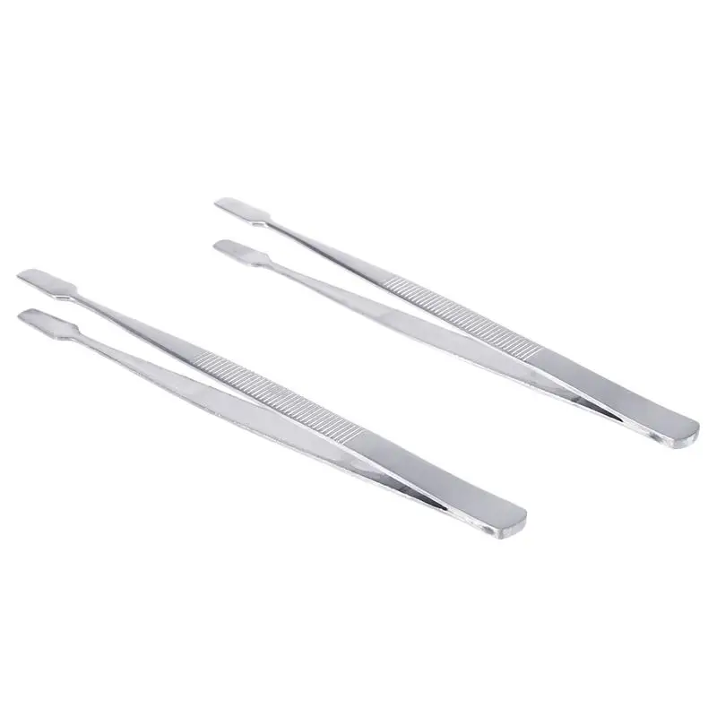 

2pcs Stamp Tweezers Philately Stamps Collector Tools (Silver)