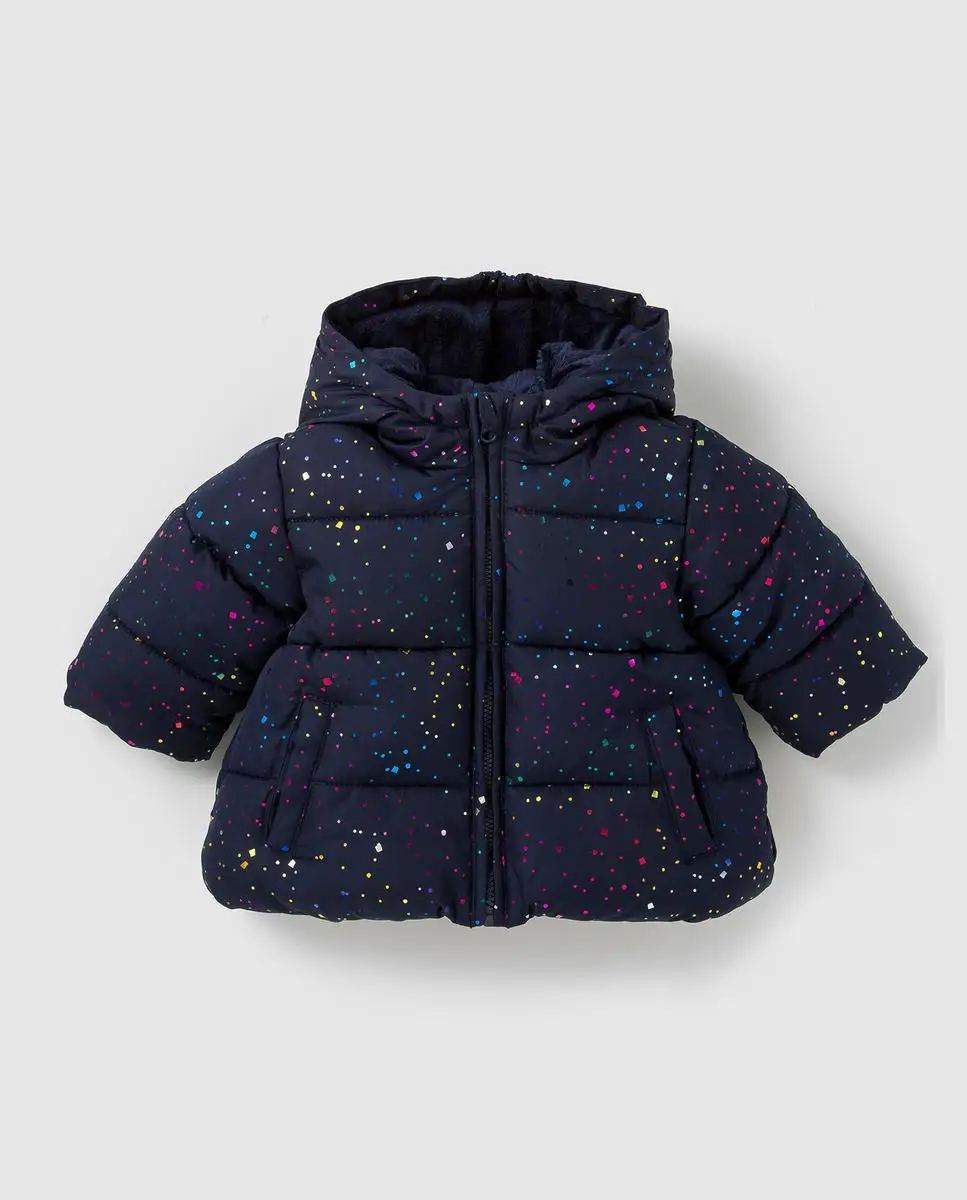 Freestyle Parka de Bebé Niña Azul con Capucha Estampado de Topos Multicolor Acolchada Abrigos de Invierno Moda El Inglés - AliExpress y niños