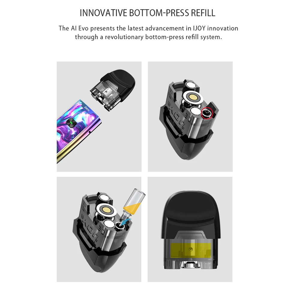Оригинальный IJOY AI EVO полимерный Pod Vape Kit 1100 мАч с картриджем 2 8 мл и максимальной
