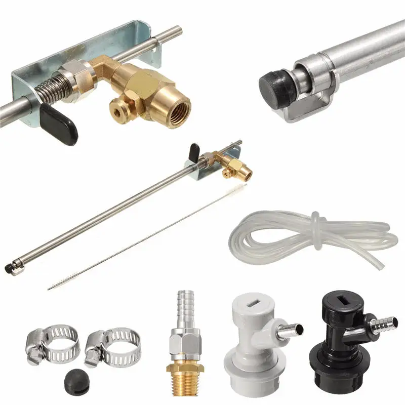 

Beer CO2 Bottle Filter Gun For Homebrew Barware Beer Making Bar Bottling Tools Ball Lock Disconnect Stainless Steel House Clamp