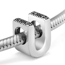 DIY Подходит для Pandora шармы браслеты буквы U бусины стерлингового серебра 925-ювелирные изделия