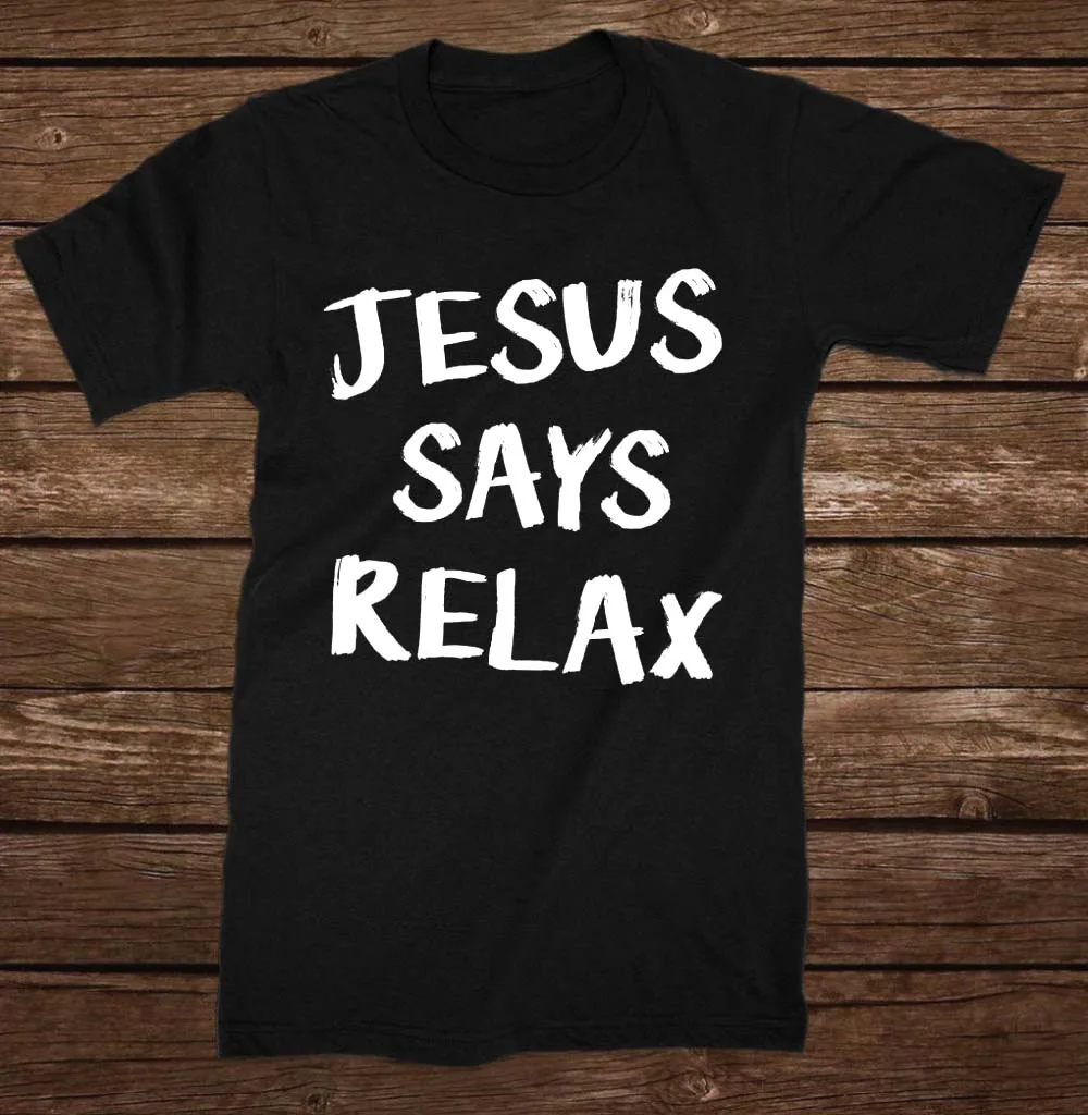 Иисус говорит Расслабляющая футболка забавные с круглым вырезом короткий рукав Футболка для женщин Графический гранж серый Костюмы