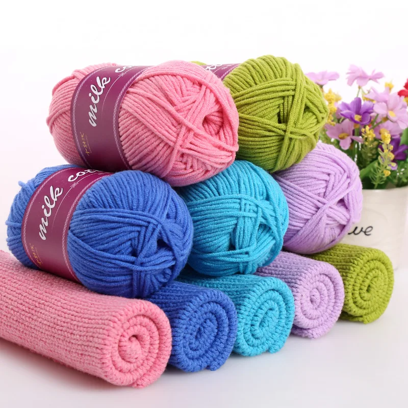 500g Popular Colors Thick Cotton Yarn For Knitting Skin Friendly