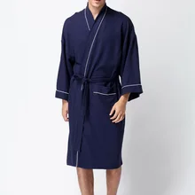 Новинка мужские вафельные хлопчатобумажные купальные халаты мужские ванной гостиницы халат для спа мужские пижамы большого размера традиционная одежда для сна юката 102701