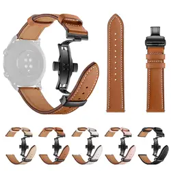 Черный кожаный ремешок для наручных часов с пряжкой-бабочкой для Huawei Honor Magic 2 мягкость умеренная коррозионная прочность