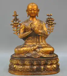 SD 17 "Китай Тибет Tsongkapa Будды Гуру Лама Монах Сент-Бронзовая Статуя