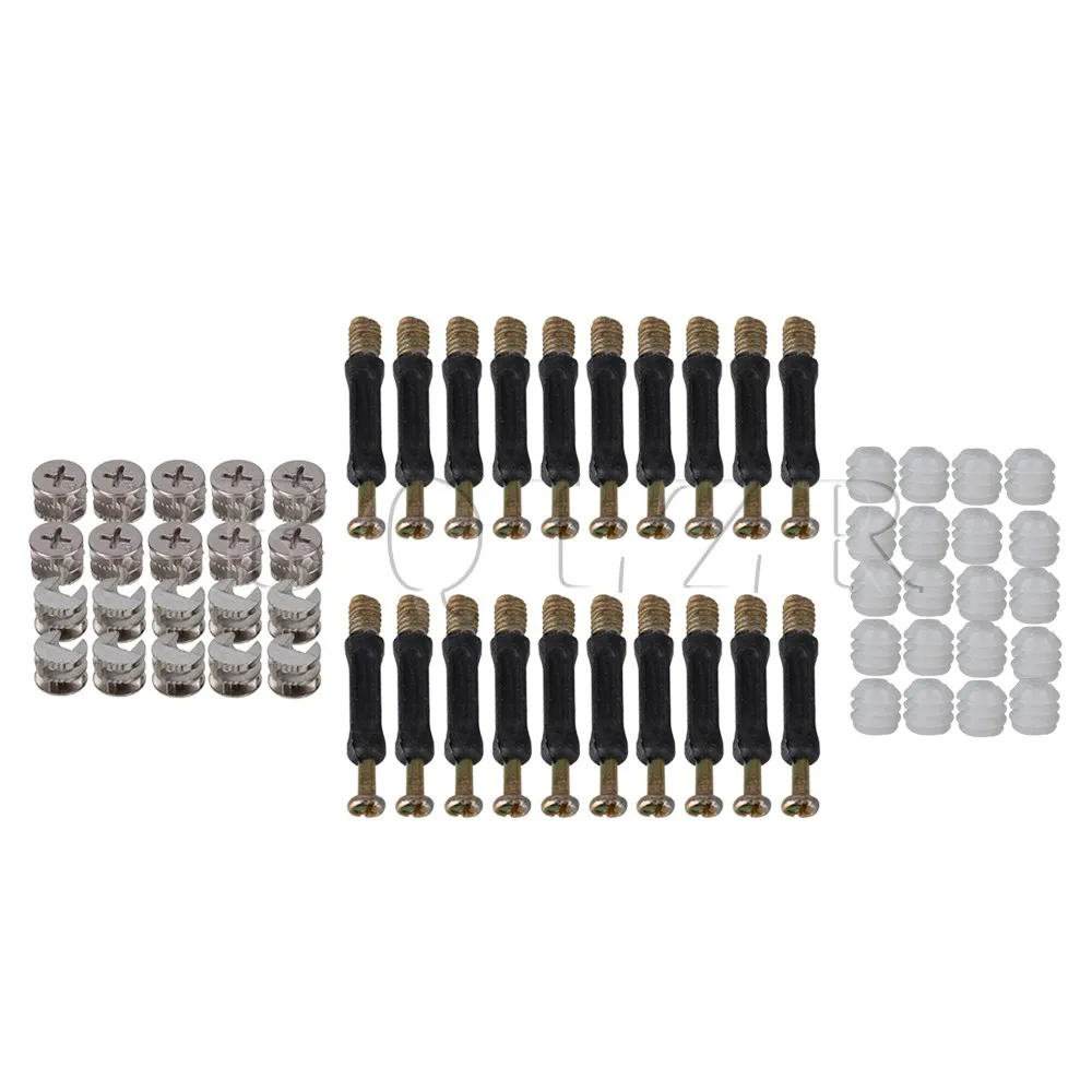 

BQLZR 20 x Furniture Cabinet Side 15mm Dia Cam Fittings Dowel and Inserted Nut Plastic