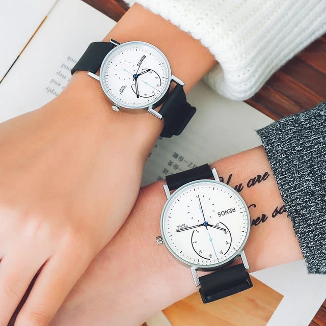 RENOS Quartz Wristwatches Stylish Casual Fashion Lovers' Watches With Box Creati RENOS Quartz Wristwatches Stylish Casual Fashion Lovers' Watches With Box Creati