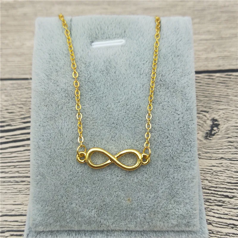

New 8 Infinity Necklace Gold Color Silver Color Geometric Jewellery 8 Infinity Pendant Necklace Women steampunk