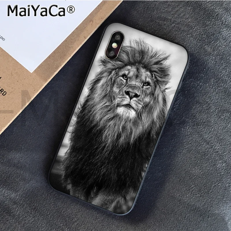 MaiYaCa Animaux Лев новое поступление черный сотовый Чехол для телефона для iphone 11 pro 6S 6plus 7plus 8 8Plus X Xs MAX 5S XR - Цвет: A10