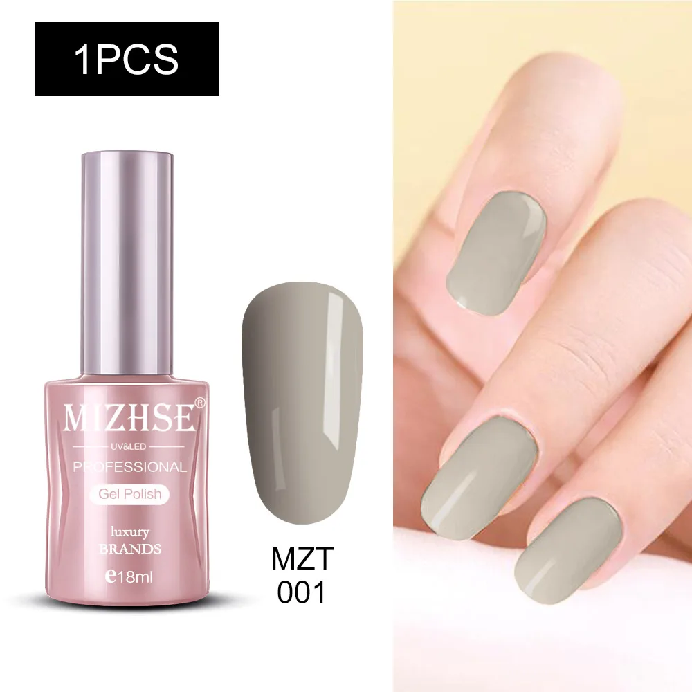 MIZHSE Nail Polishes 18ml Vernis Semi Permanant UV Gel Polish Hybrid Nail Art Lacquer For Stamping Soak off Varnish Gel - Color: MZT001