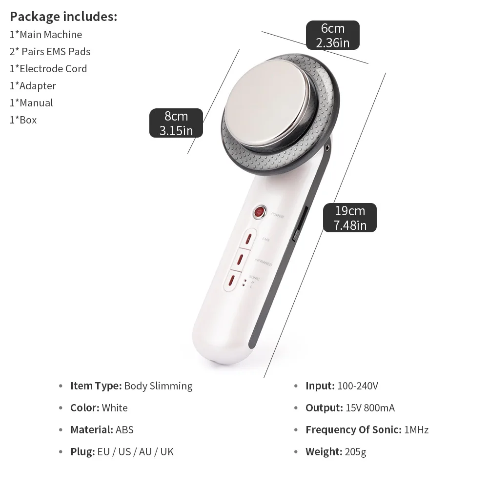 Perda de Peso Queimador de Gordura Ultra-som Cavitação Rosto Corpo Emagrecimento Massageador Lipo Máquina Terapia Ultra-sônica Infravermelho Galvânico Ems 20 Utensílios de cuidado facial