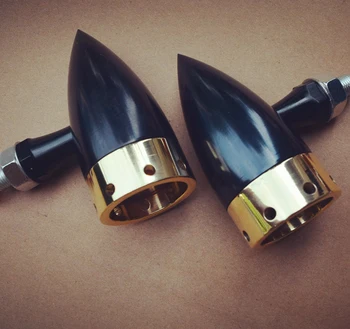 

Brass Drill Ring Turn Signal Lights For Harley Cafe Racer Blikers