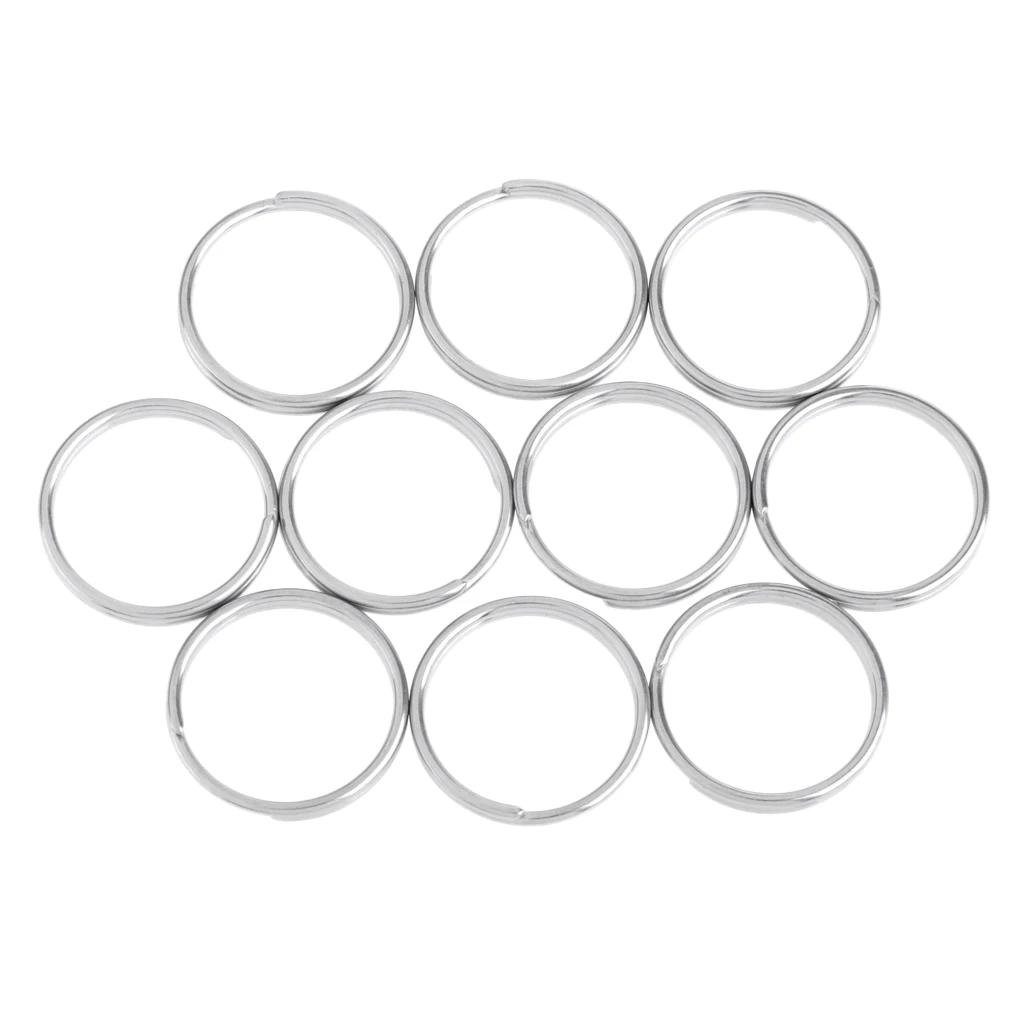 10Pcs Scuba Diving Ring Durable 316 Stainless Steel Hoop Split Key O Ring Chain Loop Keyrings Connectors