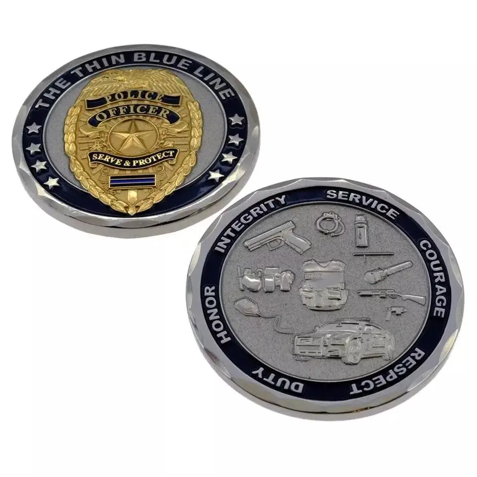 THIN BULE LINE-услуги и защита Challenge Coin-новый стиль горячая Распродажа Полицейская