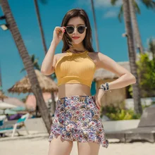 Танкини больших размеров юбка для купания купальные костюмы для женщин две части раздельный купальный костюм для леди сексуальный купальный подростковый Ruches Mayo