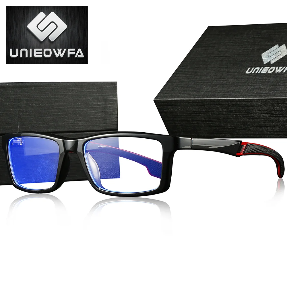 

UNIEOWFA TR90 Sport Glasses Frame Men Clear Transparent Optical Frame Eyeglasses Myopia Prescription Eyewear Frame Spectacles