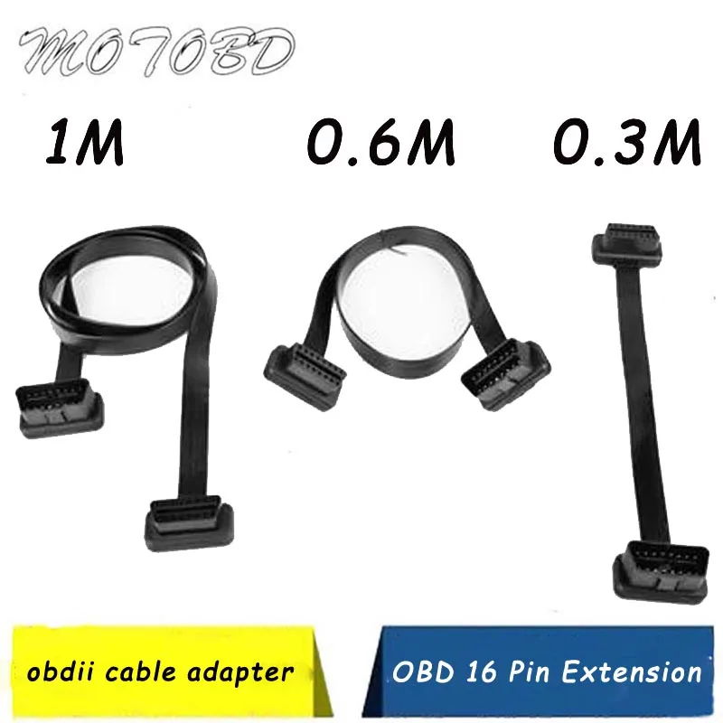 5 Тип дополнительная плоская+ тонкий как лапша OBDII OBD 2 OBD2 16 Pin ELM327 мужского и женского пола сплиттер локоть соединительный кабель