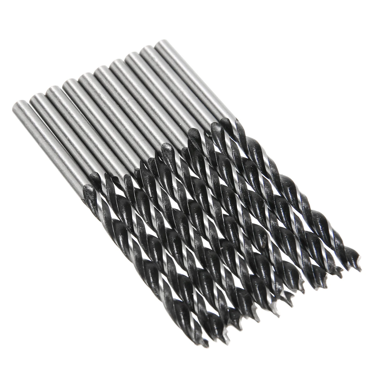 10pcs 3 Flutes Center Drill Bit 75mm Length Woodworking Tool 4mm Diam Twist Drill Bits for Drilling Wood