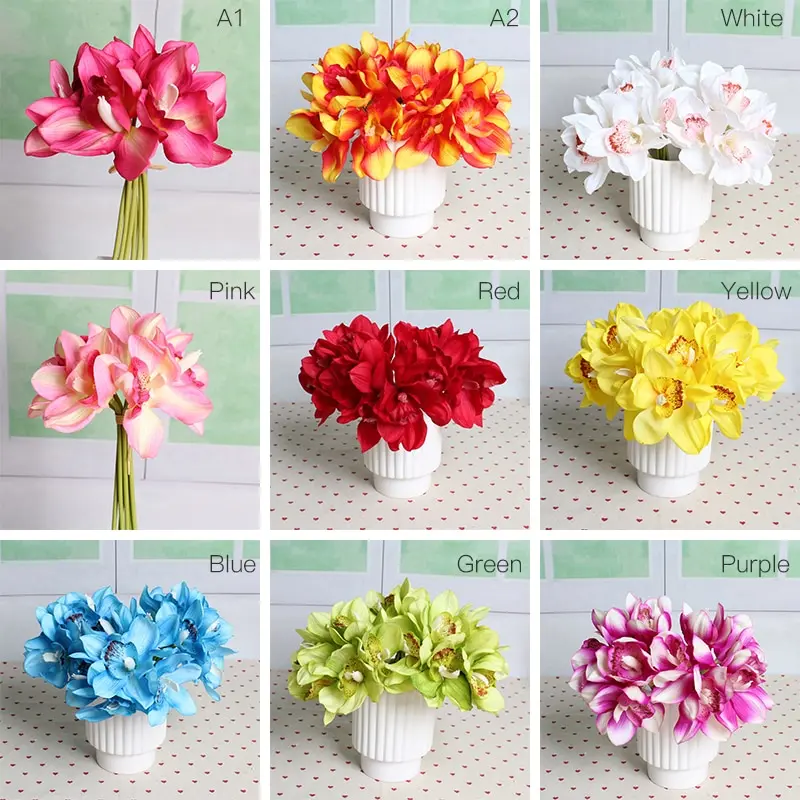 6 رؤساء ريال اللمس Cymbidium قصيرة اطلاق النار الجدول الديكور زهرة أوركيد صناعية DIY الزفاف العروس اليد الزهور ديكور المنزل 6 رؤساء ريال اللمس Cymbidium قصيرة اطلاق النار الجدول الديكور زهرة أوركيد صناعية DIY الزفاف العروس اليد الزهور ديكور المنزل