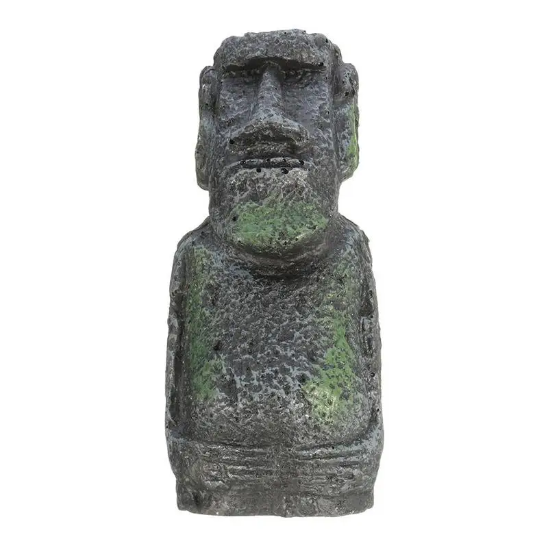 Easter Island Mini Resin Rock Face Statue Fish Tank Aquarium Decoration