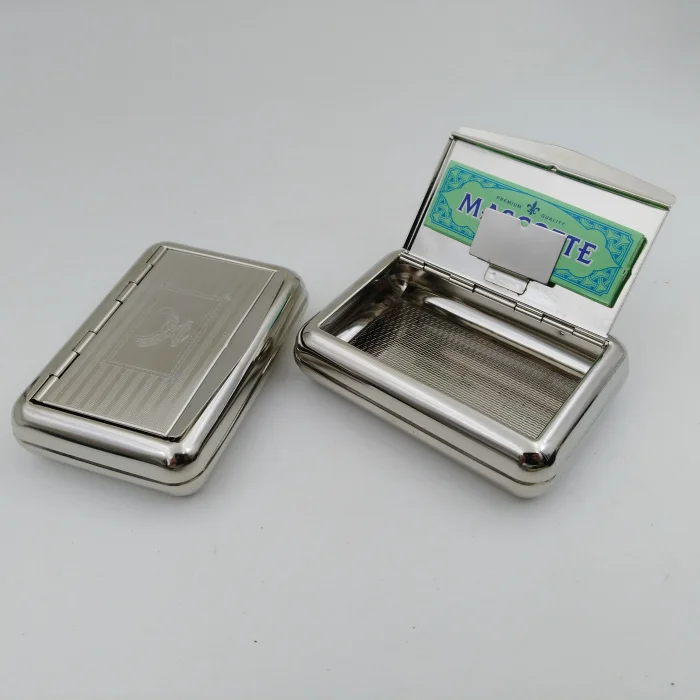 

New 1pcs Metal Cigarette Case with paper holder tobacco box Humidor Container elegant Smoking Pipe Tool portable B971
