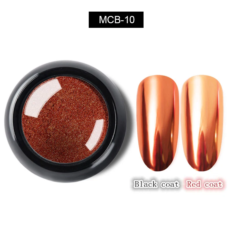 0,5 г/кор. супер блеск лак с зеркальным эффектом пудра Дизайн ногтей украшения металлический хром пыль маникюр лак для ногтей Дизайн Пигмент - Цвет: MCB-10