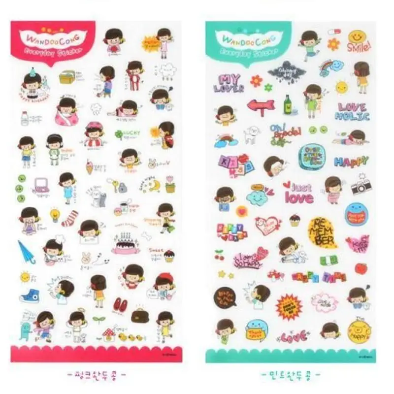 

6 Pcs/lot Lovely Mini Cartoon Print Memo Sticker Notebook Album Calendar Memo Pad Sticker Diary Notes Scrapbook Paper Sticker