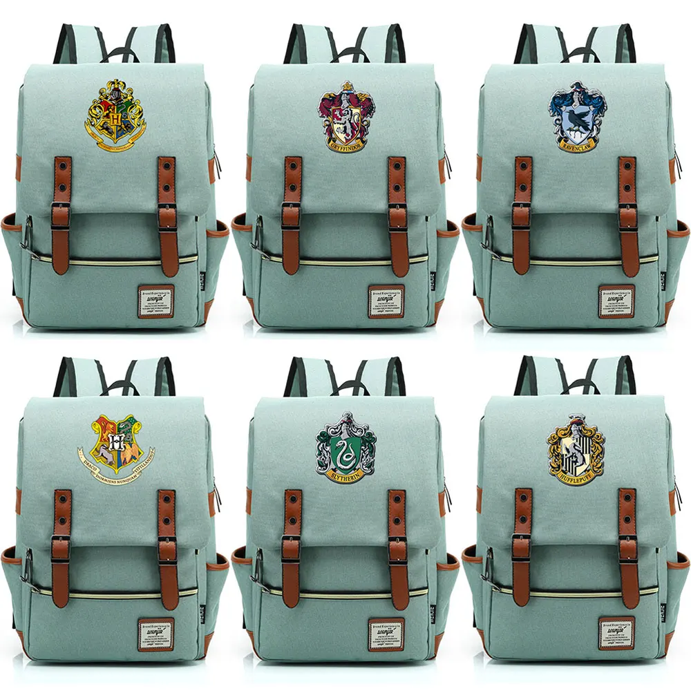 

Hogwarts Slytherin Gryffindor Boy Girl Student School bag Teenagers Schoolbags Canvas Women Bagpack Men Backpack