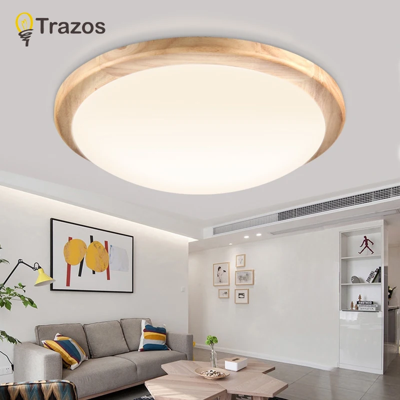 

TRAZOS Janpaness Wooden Ceiling Lights Modern Living Room Lamp Lamparas de techo Lighting Fixtures For Bedroom Kitchen Dining
