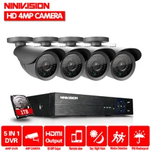 Home 4MP 4CH Security AHD DVR Kit CCTV System 4MP 2560*1440 Waterproof Outdoor IR Night Vision Camera Surveillance DIY Kit HDD