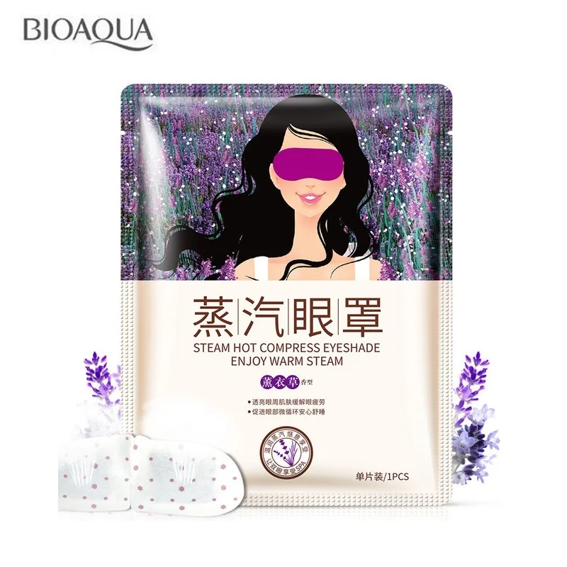 

BIOAQUA 1pc Lavender Oil Steam Eye Mask Face Care Skin Dark Circle Eye Bags Eliminate Puffy Eyes Fine Line Wrinkles Anti aging