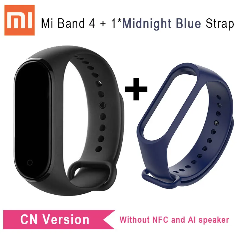 Xiaomi mi Band 4 глобальная версия CN версия браслет mi Band 4 цветной сенсорный экран Смарт-браслет умный браслет - Цвет: CN n Midnight Blue