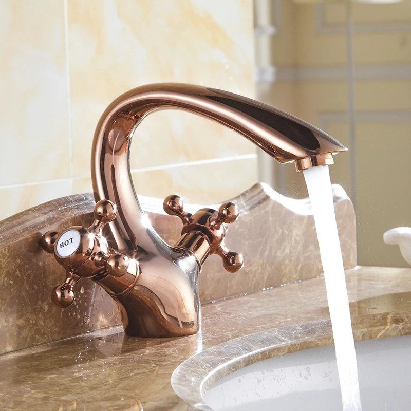 Copper Water Kitchen Basin Faucet Mixer Pull Out Retro Bathroom