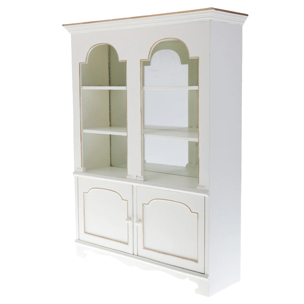 1/6 Scale Dollhouse Miniature Display Cabinet Clear Bookcase Furniture Model