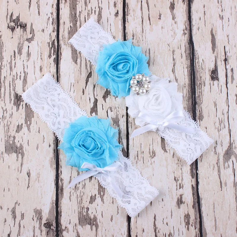 Wedding Garter 2pcs Lot Pretty Sexy Blue Purple Lace Garters Bridal